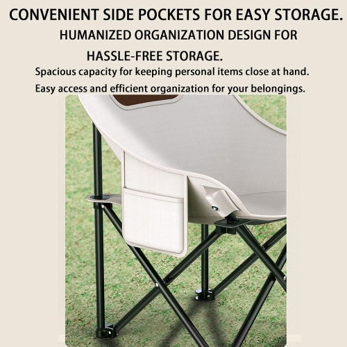 Heavy Duty Folding Camping Chair - 190kg, Compact and Portable, 600D Oxford Fabric, Suitable for Outdoor, Hiking, Fishing, Sporting Events