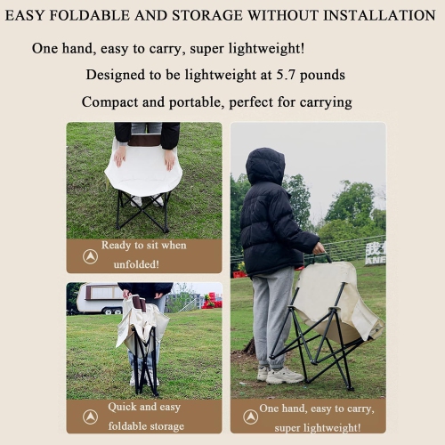 Heavy Duty Folding Camping Chair - 190kg, Compact and Portable, 600D Oxford Fabric, Suitable for Outdoor, Hiking, Fishing, Sporting Events