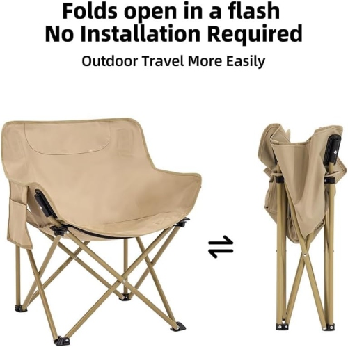 Heavy Duty Folding Camping Chair - 190kg, Compact and Portable, 600D Oxford Fabric, Suitable for Outdoor, Hiking, Fishing, Sporting Events