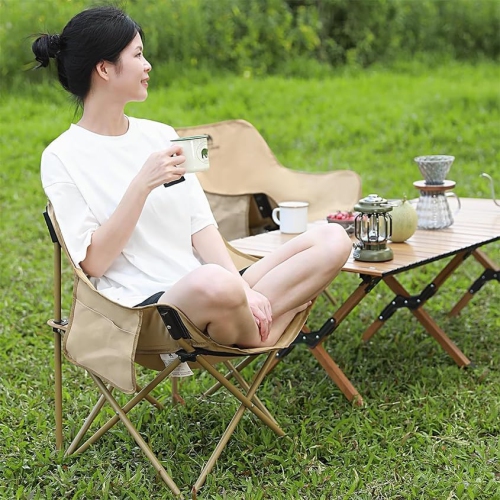 Heavy Duty Folding Camping Chair - 190kg, Compact and Portable, 600D Oxford Fabric, Suitable for Outdoor, Hiking, Fishing, Sporting Events