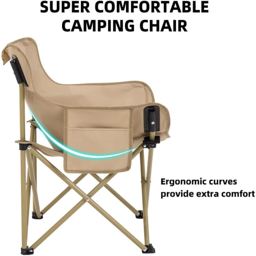 Heavy Duty Folding Camping Chair - 190kg, Compact and Portable, 600D Oxford Fabric, Suitable for Outdoor, Hiking, Fishing, Sporting Events