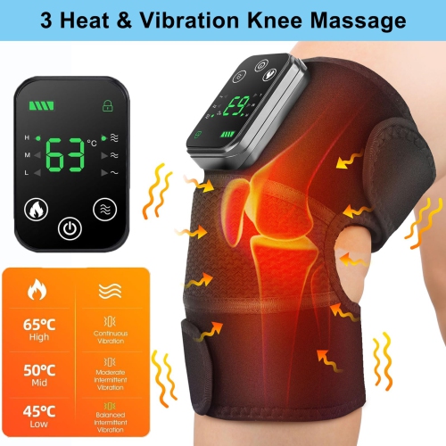 Rechargeable Knee Massager 3 Gear Vibration Massage Adjustable Shoulder Brace Electric Heating Pads Leg Knee Warmer