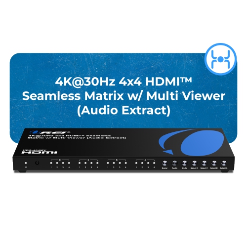 OREI 4K@30&nbsp;Hz 4x4 HDMI™ Matrice transparente avec multivisionneuse (HDS-404MV)