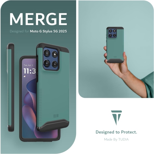 Étui Merge de TUDIA pour Moto G Stylus 5G 2025 de Motorola - Vert chasseur