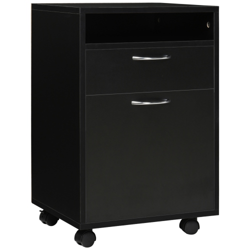 KEPOOMAN  Mobile Filing Cabinet - 24" Vertical Cabinet With Drawer for Office Organization In Black