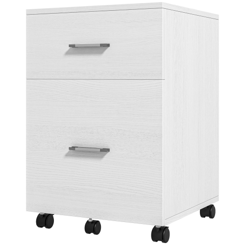 Classeur vertical Kepooman – 2 tiroirs sur roulettes pour documents format légal/lettre et rangement mobile pour le bureau à domicile, blanc