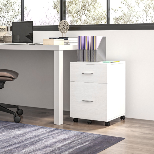 Classeur vertical Kepooman – 2 tiroirs sur roulettes pour documents format légal/lettre et rangement mobile pour le bureau à domicile, blanc