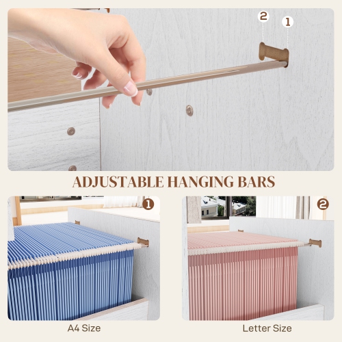 Kepooman Secure File Vault - 4-Drawer Lockable Vertical Cabinet for Adjustable A4/Letter Document Organization, Modern White