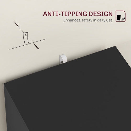 Kepooman 2-Drawer Small Lockable Filing Cabinet with Adjustable Hanging Bars for A4 Letter Black