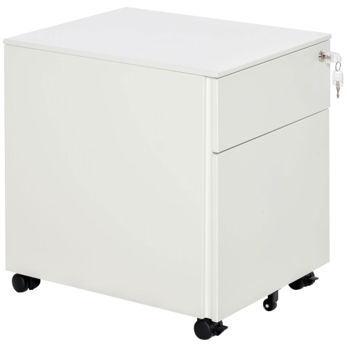 Kepooman Secure File Vault - Lockable Steel Cabinet on Wheels with Pencil Tray for Legal/Letter Document Storage