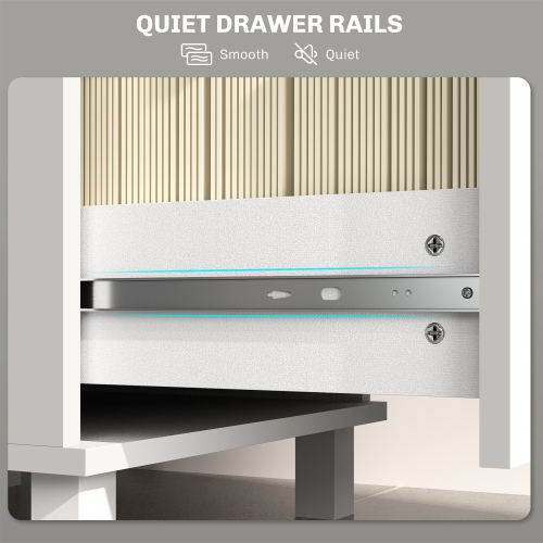 Kepooman 4 Drawer File Cabinet with Lock, Office Filing Cabinet, A4 Letter Size, Hanging File Folders, White