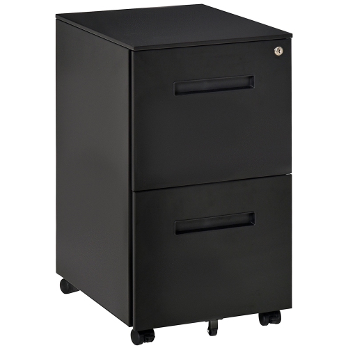 Kepooman Secure File Tower - Vertical Cabinet with Adjustable Divider & Lock for Legal/Letter Document Storage, Black