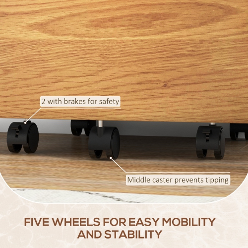 Kepooman Small Filing Cabinet 2 Drawers Lockable Office Storage Hanging Bars A4 Legal Letter White Nature Wood Compact