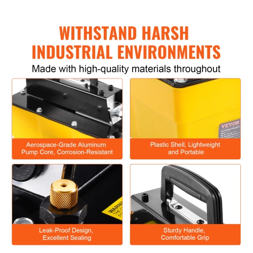 VEVOR 10,000PSI Air Hydraulic Pump,0.61 Gal Reservoir,NPT 3/8 In Oil Outlet, NPT 1/4 In Inlet,Plastic Air Hydraulic Pump with Remote Control