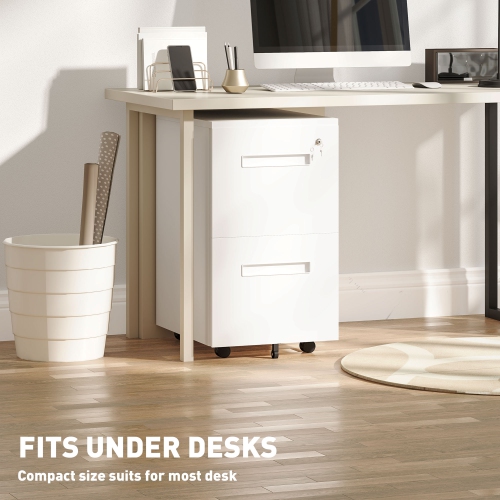 Kepooman Secure File Tower - Vertical Cabinet with Adjustable Divider & Lock for Legal/Letter Document Storage, White