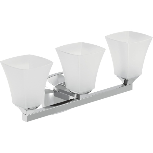 Moen YB5163CH Voss 3-Light Dual-Mount Bath Bathroom Vanity Fixture with Frosted Glass, Chrome