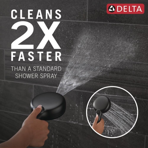Delta Faucet ProClean Matte Black Hand Shower with Slide Bar, Handheld Shower with High Pressure Spray