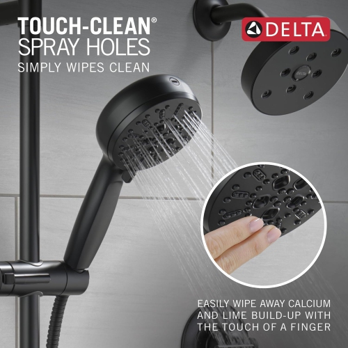 Delta Faucet ProClean Matte Black Hand Shower with Slide Bar, Handheld Shower with High Pressure Spray