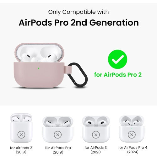 ORNARTO for AirPods Pro 2 Case 2022, Full Protective AirPods Pro 2nd Generation Leather Case Cover with Carabiner, Case for AirPods Pro 2, Front LED