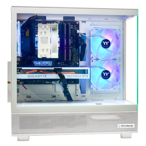 TECHNOID Glass White Gaming PC – AMD RADEON RX 9070 XT – AMD Ryzen 7 9800x3D – 64GB DDR5 – 2TB SSD – AI Ready – VR Compatible – Win 11 Home