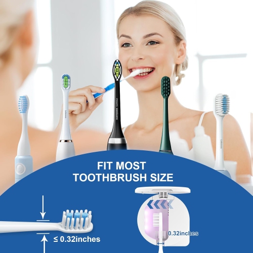 UV Toothbrush Sanitizer Holder,Toothbrush Sanitizer and Holder Cover Caps with Fan Drying,Rechargeable Portable Toothbrush Cleaner Case