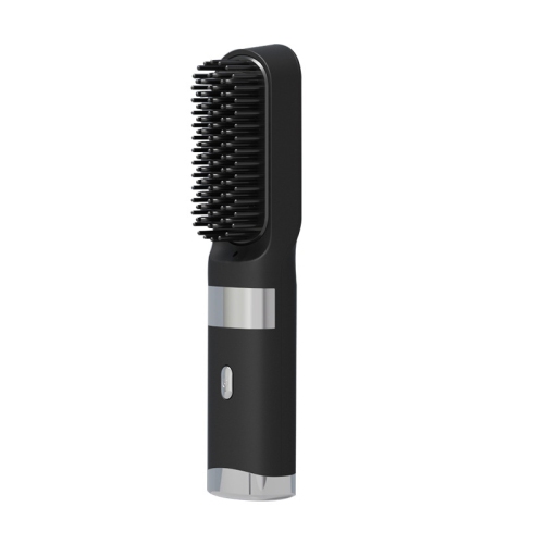 Brosse lissante sans fil, Peigne lissant portatif pour le voyage, Fer plat chauffant rapide à chargement USB avec écran LCD