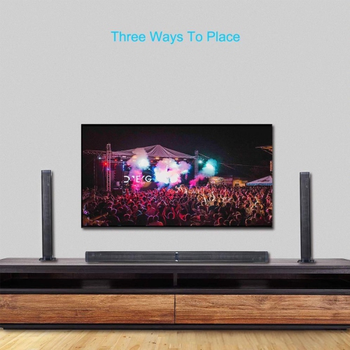 TV Sound Bar,Sound Bar for Speaker Smart TV,Soundbar with Surround Sound Powerful Bass, Home Theater Speaker with HDMI-ARC/AUX,Detachable Soundbar