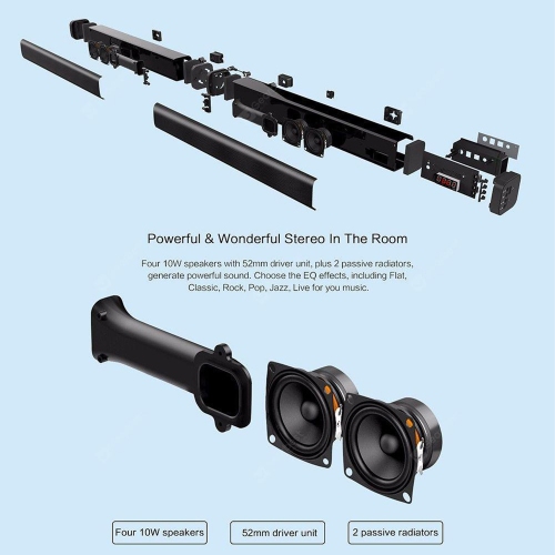 TV Sound Bar,Sound Bar for Speaker Smart TV,Soundbar with Surround Sound Powerful Bass, Home Theater Speaker with HDMI-ARC/AUX,Detachable Soundbar