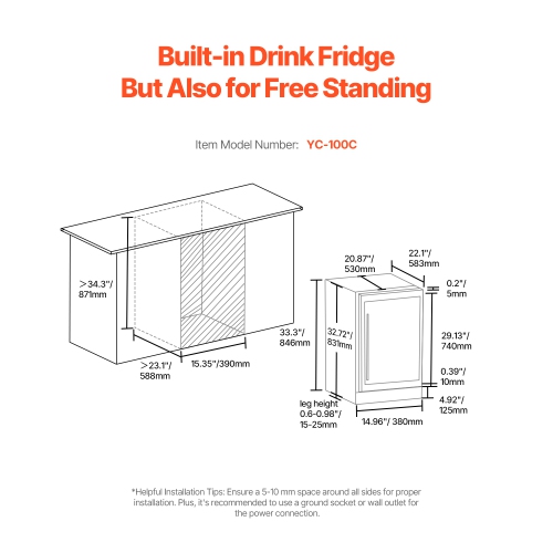 VEVOR 88 Can Beverage Refrigerator Cooler, Beverage Fridge, Mini Fridge with Glass Door, Adjustable Shelves, Digital Temperature Control, Built-in or