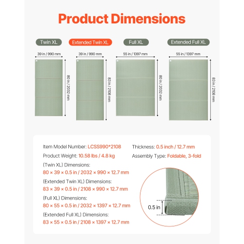 VEVOR Japanese Tatami Mat, Full Size Foldable Japanese Tatami Mattress( Natural Rush Grass), Japanese Floor Mattress with Non-Slip Backing & Fresh