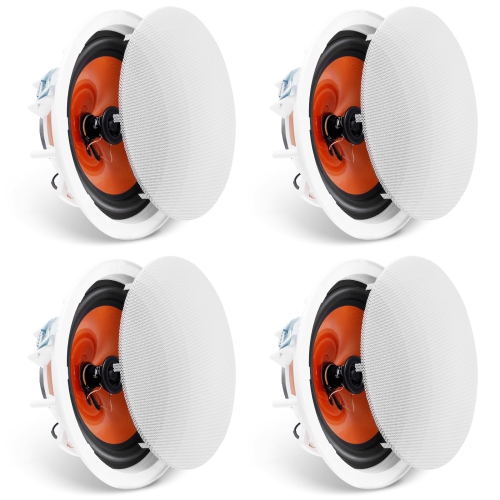 VEVOR 4 PCs 8 Inch in Ceiling Speakers, 100-Watts, Flush Mount Ceiling & in-Wall Speakers with 8ΩImpedance 89dB Sensitivity, for Home/Kitchen/Living
