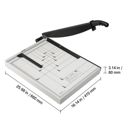 Coupe-papier VEVOR, coupe-guillotine, longueur de coupe de 18 po, capacité de 15 feuilles, coupe-papier en guillotine robuste avec verrou de