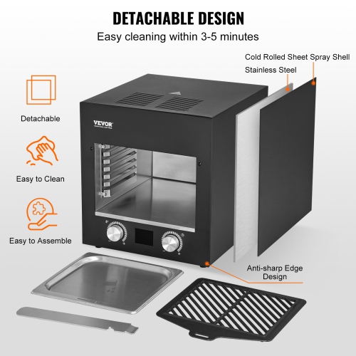 VEVOR 1800W Electric Steak Grill, Smokeless Infrared Electric Broiler, 1450°F Stainless Steel Steak Cooker with 6-Tier Adjustable Rack, Electric