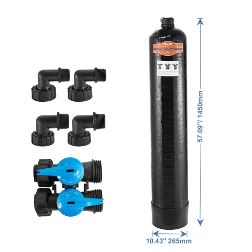 VEVOR 1100,000 Gallon Whole House Salt Free Descaler,Water Filter for City Water,Whole House Water Descaler for All Kinds of Plumbing Pipes,1" NPT &