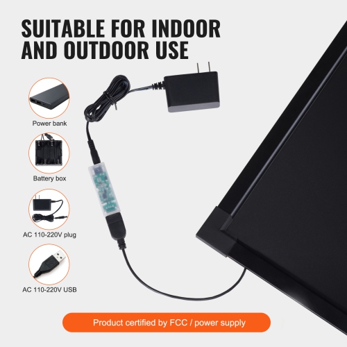 VEVOR 16"x12" LED Message Writing Board, Illuminated Erasable Lighted Chalkboard, Neon Effect Menu Sign Board, Drawing Board with 8 Fluorescent Chalk