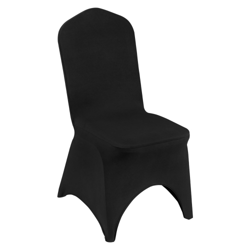 VEVOR 50PCS Black Stretch Spandex Folding Chair Covers, Universal Fitted Arched Front Cover, Removable Washable Protective Slipcovers, for Wedding,