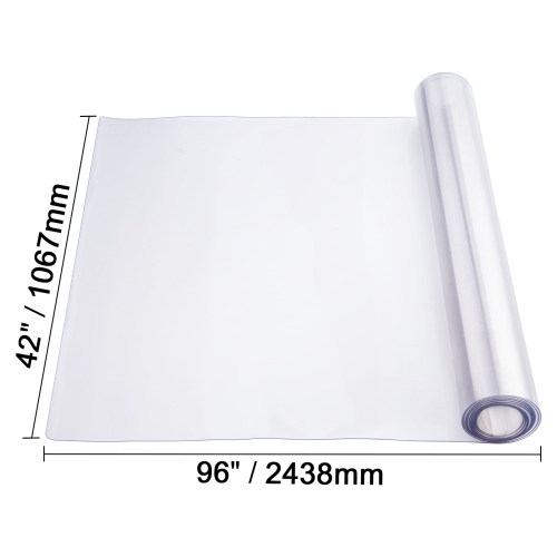 VEVOR Plastic Table Cover, 42 x 96 Inch 1.5 mm Thick Clear Table Protector, Rectangle PVC Desk Mat, Waterproof & Easy Cleaning Desk Pad Tablecloth,