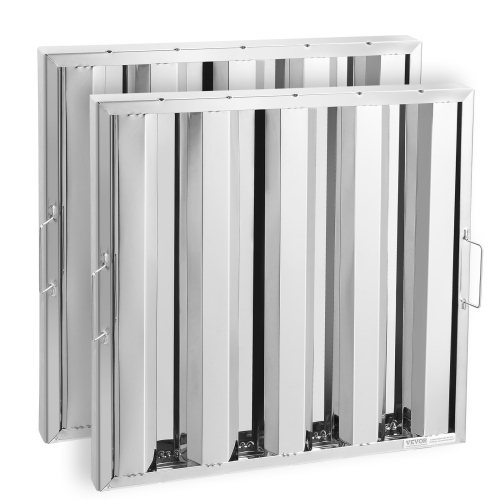 VEVOR 19.5W x 19.5H Commercial Hood Filter, Inch Range Hood Filters, Stainless Steel Restaurant Range Hood Baffle Filter for Grease Rated Commercial