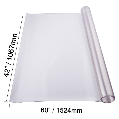 VEVOR Plastic Table Cover, 42 x 60 Inch 1.5 mm Thick Frosted Table Protector, Rectangle PVC Desk Mat, Waterproof & Easy Cleaning Desk Pad Tablecloth,