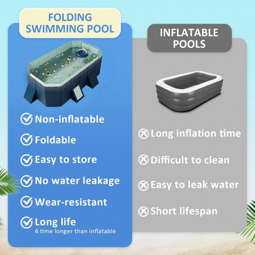 Grande piscine non gonflable pliable d'AxGear pour jeux aquatiques extérieurs