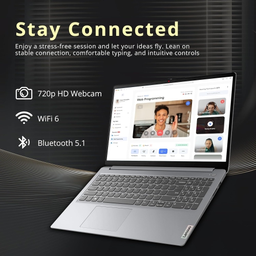 Open Box - Lenovo IdeaPad 1 15.6" FHD Anti-Glare Touchscreen Laptop, AMD Ryzen 7 5700U, 2TB PCIe SSD, 40GB RAM, AMD Radeon Graphics, HD Webcam, WiFi