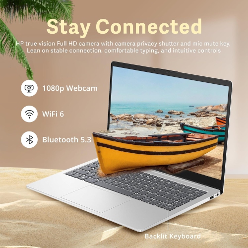 Open Box - HP 14" FHD IPS Business Laptop, Intel N200 Processor, 4GB RAM, 128GB SSD, Intel UHD Graphics, Backlit Keyboard, Wi-Fi 6, Webcam, Windows