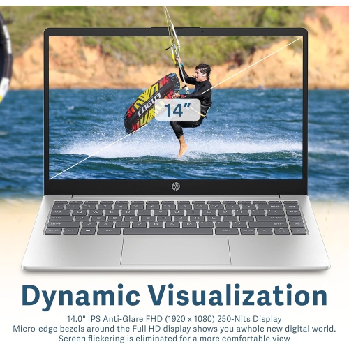 Open Box - HP 14" FHD IPS Business Laptop, Intel N200 Processor, 4GB RAM, 128GB SSD, Intel UHD Graphics, Backlit Keyboard, Wi-Fi 6, Webcam, Windows