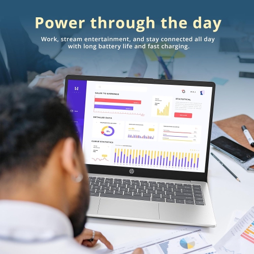 Open Box - HP 14" FHD IPS Business Laptop, Intel N200 Processor, 4GB RAM, 128GB SSD, Intel UHD Graphics, Backlit Keyboard, Wi-Fi 6, Webcam, Windows