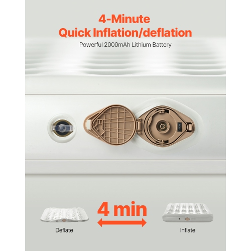 VEVOR 2 Person Air Mattress Twin with Frame, with Pump & Rolling Carry Case, Portable Folding Blow Up Mattress Supports 600lbs, Fast Inflating Air