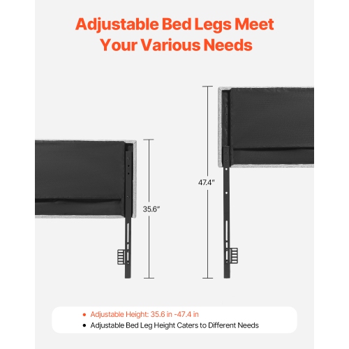 VEVOR Headboard, Full Size Headboard with Adjustable Height, Comfortable Diamond Tufted for Full Size Bed, W 56.3 x H(35.6-47.4)inches, Ideal for