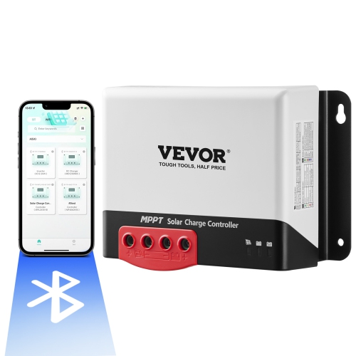 VEVOR 50A MPPT Solar Charge Controller,12V / 24V Auto DC Input,Solar Panel Regulator Charger with Bluetooth Module,98% Charging Efficiency,