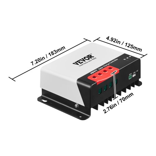 VEVOR 50A MPPT Solar Charge Controller,12V / 24V Auto DC Input,Solar Panel Regulator Charger with Bluetooth Module,98% Charging Efficiency,