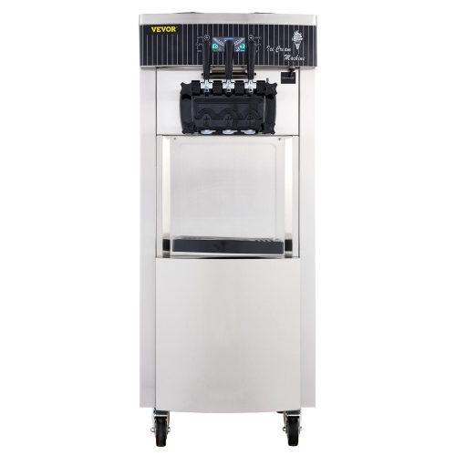 VEVOR 2200W Commercial Soft Ice Cream Machine 3 Flavors 5.3 to 7.4Gallons per Hour Auto Clean LED Panel Perfect for Restaurants Snack Bar supermarkets