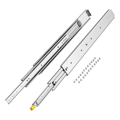 VEVOR 500 lbs Load Set of Two Drawer Rails, Sizes Ranging from 16 to 60 inches, Ball Bearing Equipped with Locking Mechanism, Side Mounted Slide Rail